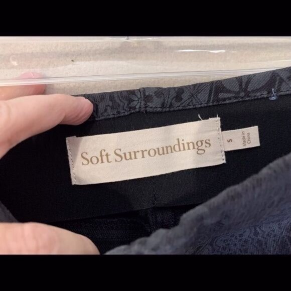 Soft Surroundings Women Pull On Jean Sz Small Black Gray Patchwork Boho Chic - Picture 8 of 12